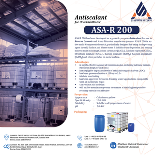 آنتی اسکالانت ASA-R 200 برای آب های شهری (سختی پایین)- گالن 20 لیتری