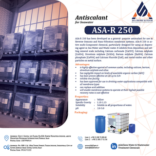 آنتی اسکالانت ASA-R 250 برای آب دریا- گالن 20 لیتری