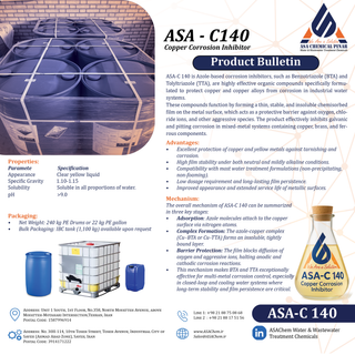 بازدارنده خوردگی مس و آلیاژهای زرد ASA-C 140- گالن 20 لیتری