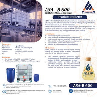 اکسیژن زدا ASA-B 600 بر پایه DEHA- گالن 20 لیتری